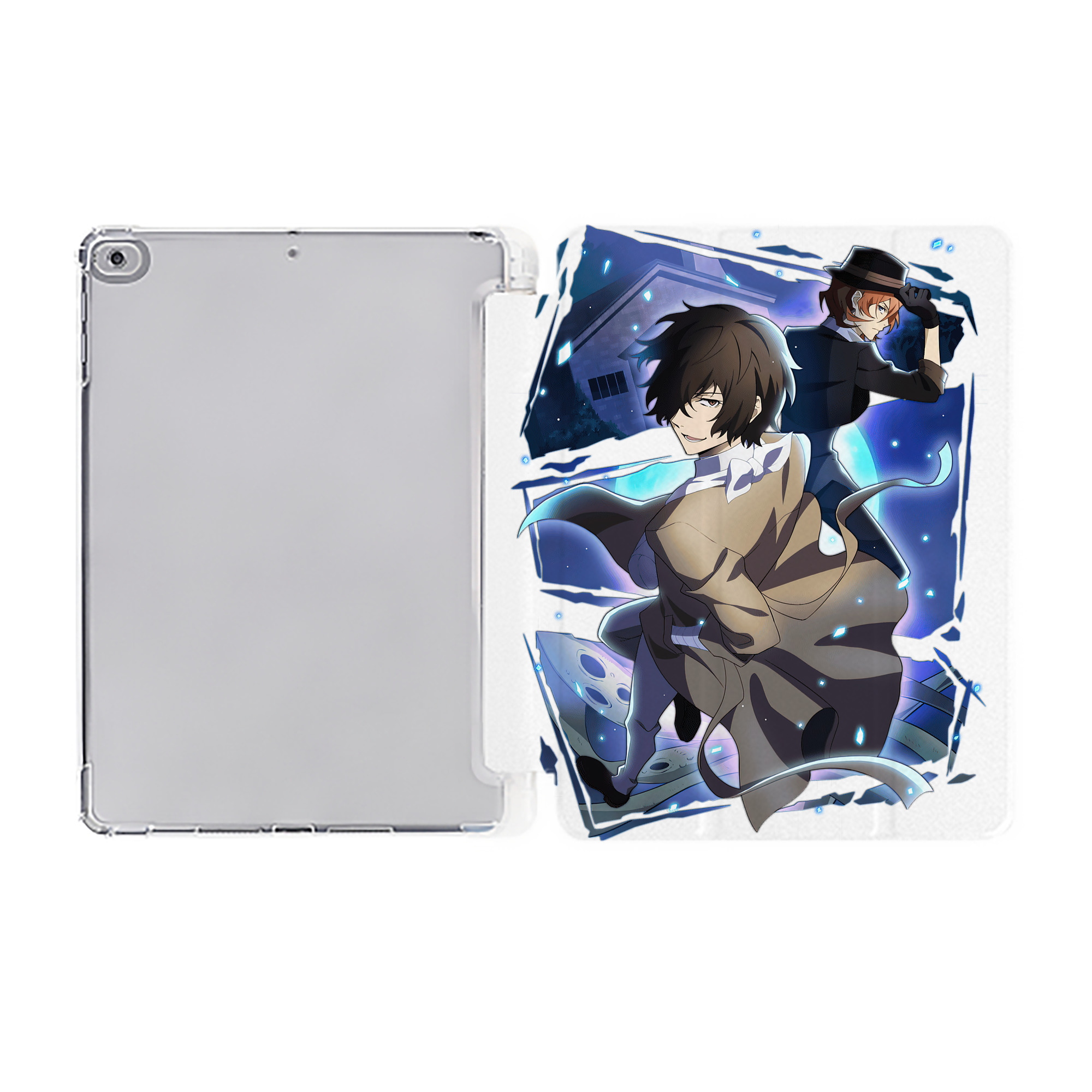 （画像用） 文豪ストレイドッグス Bungo Stray Dogs IPad ケース ペン収納付き 三つ折りスタンド PUレザー×シリコン 対応機種9.5/10.5/10.9インチ